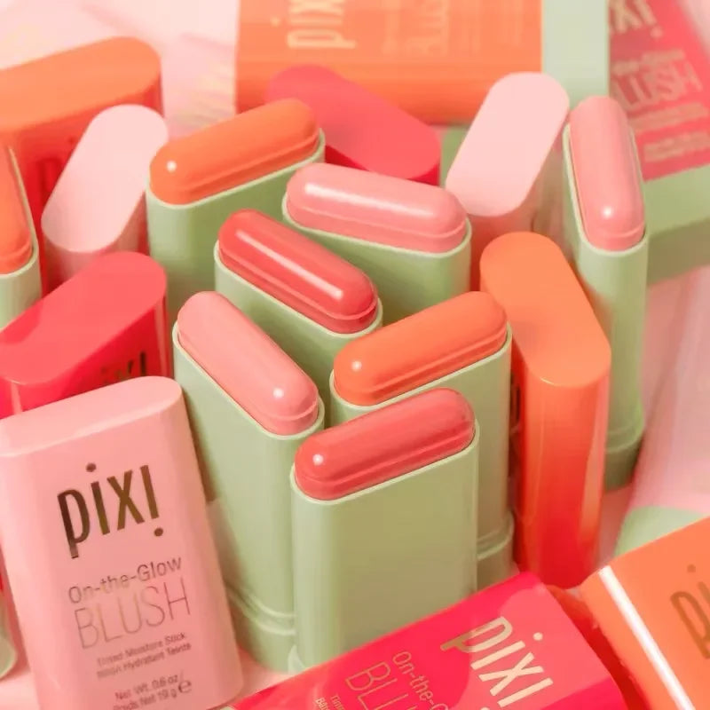 Pixi Makeup Brush & Blush Stick – Cream Rouge Blusher for Cheeks & Face, High-Color Waterproof Foundation Brush