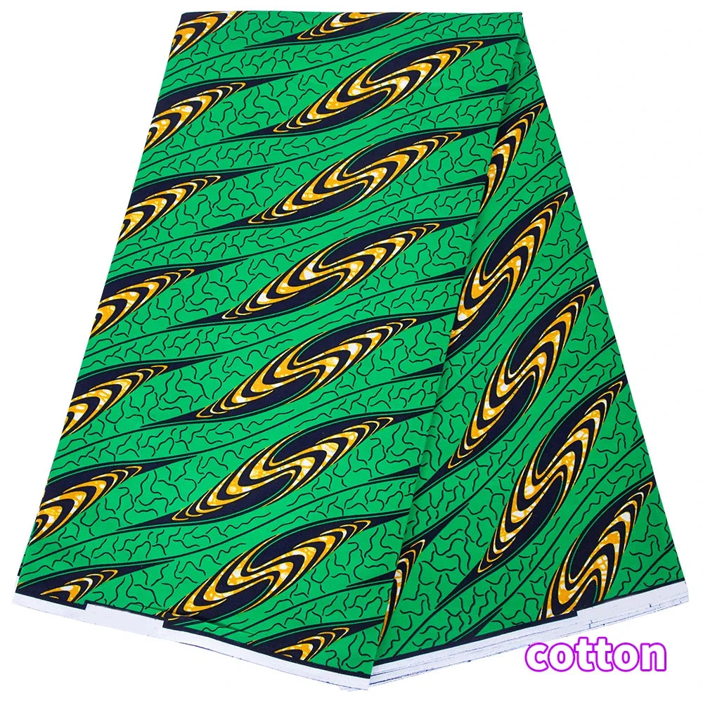 Original African Wax Print Fabric - 100% Cotton Colorful Dutch Ankara Pagne