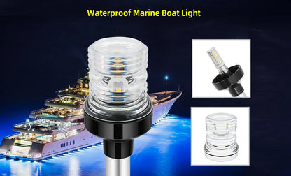 12V/24V LED Boat Navigation Light – 360° Fold Down Marine Signal Anchor Light for Yacht & Sailing