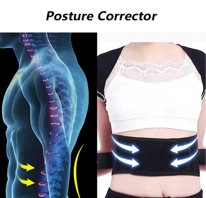 Back Posture Corrector Belt — Shoulder Support & Spine Brace for Upper & Lower Back Pain Relief | Clavicle Posture Vest