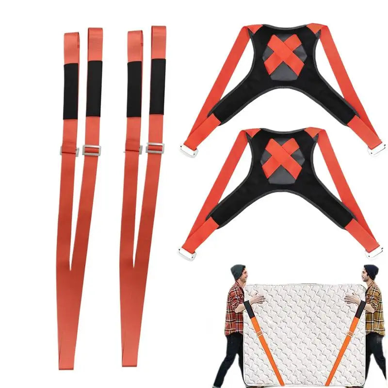 Moving Straps 2-Pack Adjustable Lifting Harness Set – Portable Heavy Duty Moving Ropes 880 lbs for Kayak, Trailer, Camping & Appliances