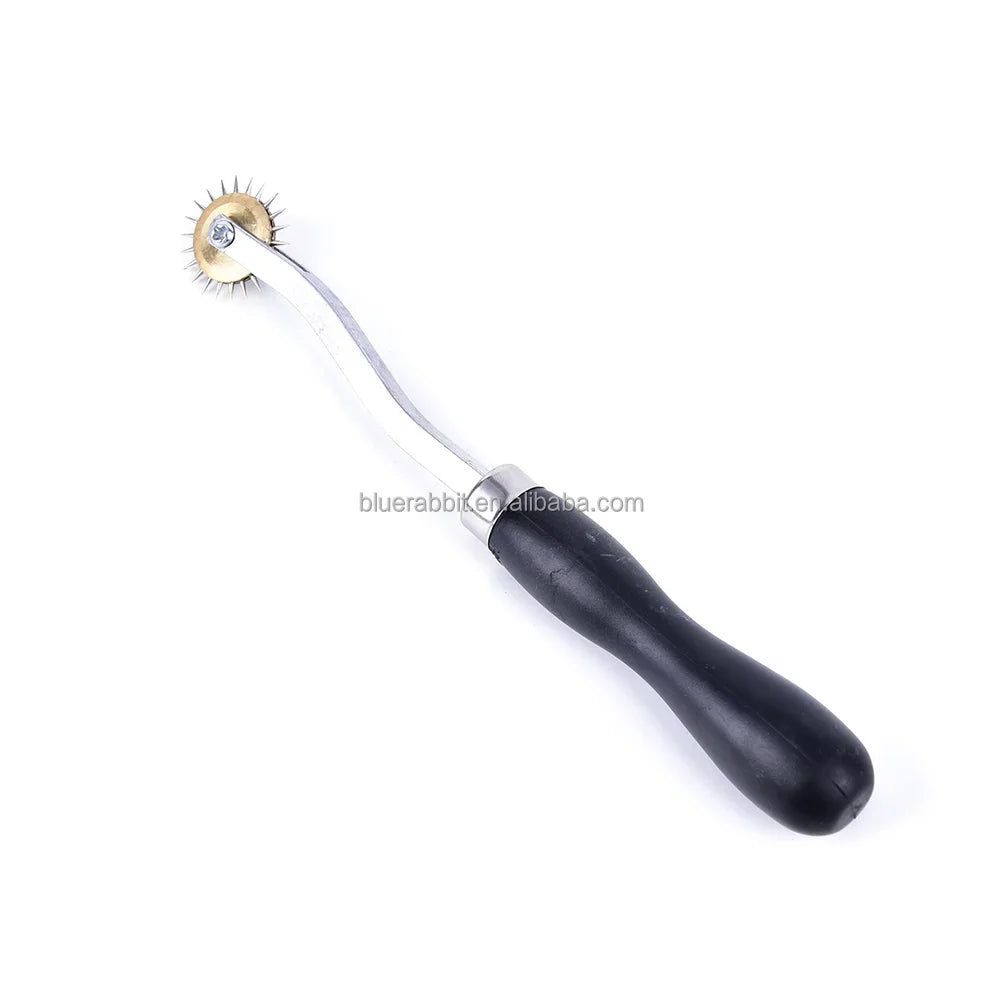 BDSM Mini Wartenberg Pinwheel — Sensation Fetish Spiked Metal Wheel with Sheath, Three-Wheel Design