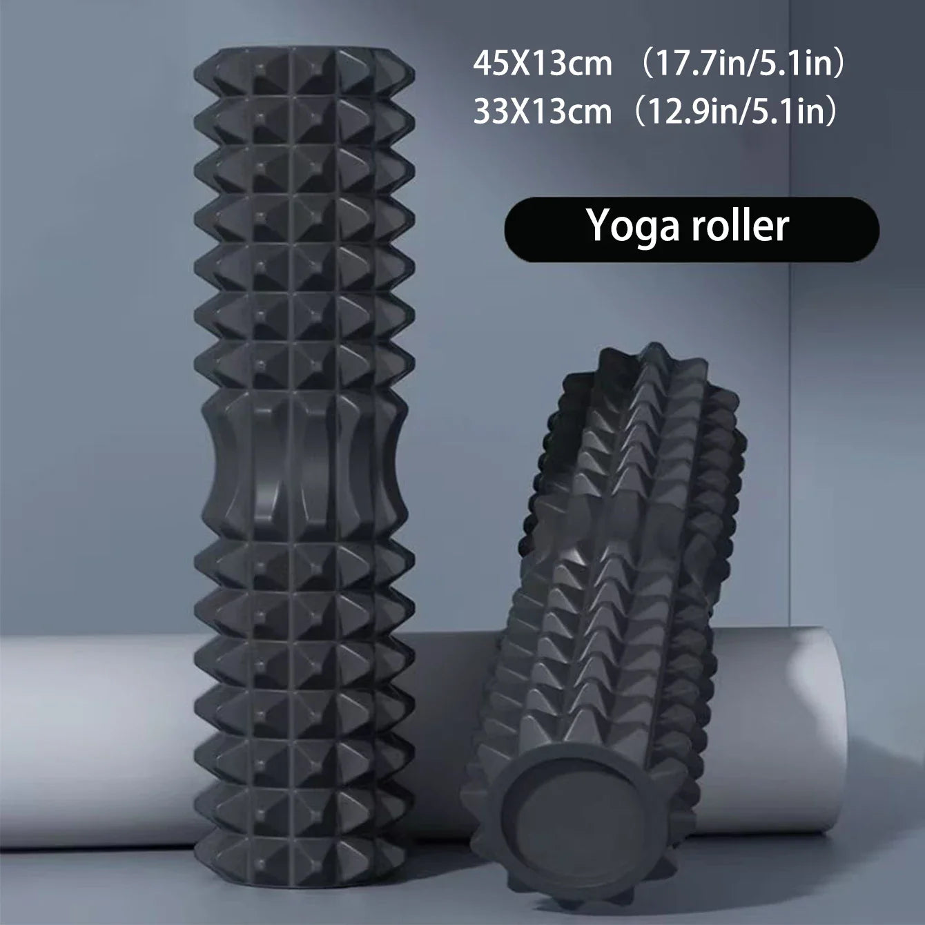 45cm Yoga Foam Roller & Massage Block Set | Pilates Tools, Fitness Foam Roller, Yoga Column & Brick for Gym Exercise