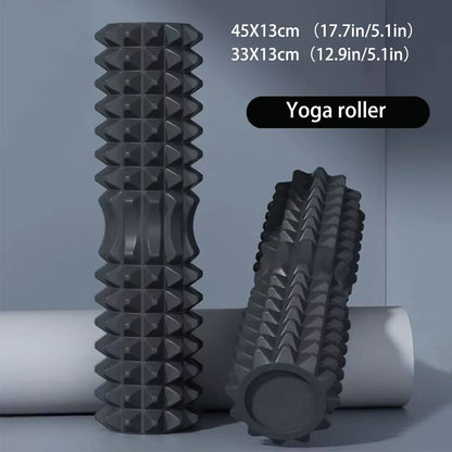 45cm Yoga Foam Roller & Massage Block Set | Pilates Tools, Fitness Foam Roller, Yoga Column & Brick for Gym Exercise