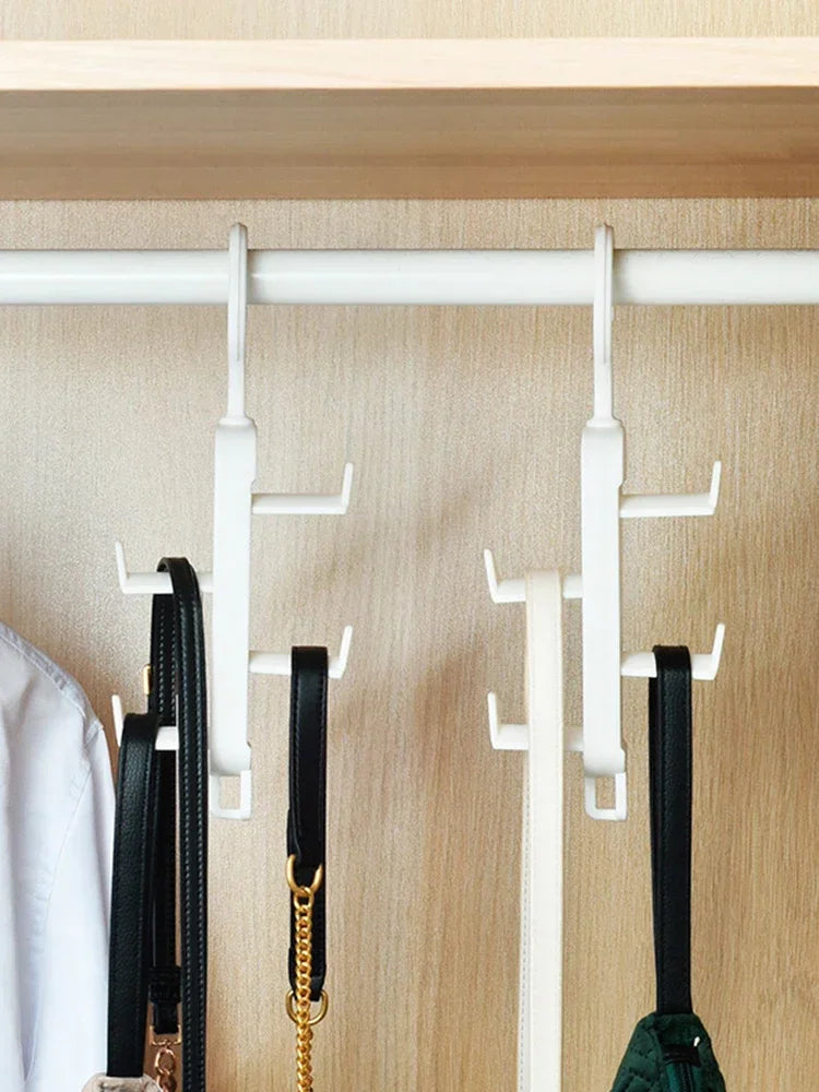 Multifunctional Wardrobe Bag & Clothes Rack – Traceless Hanging Hook for Hats, Bags, and Doors, No Drilling Needed