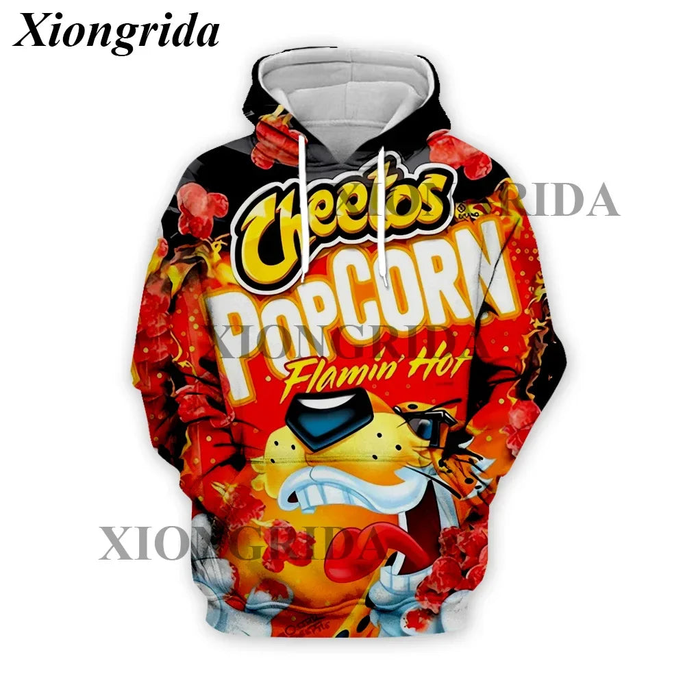 Novelty Hot Cheetos 3D Printed Hoodie — Unisex Harajuku Sweatshirt Pullover S-5XL