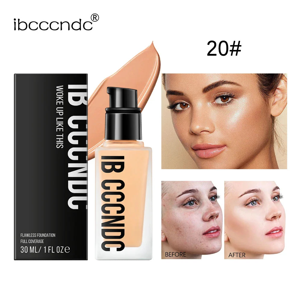 Flawless All-Day Waterproof Concealer & Foundation – 6-Color Full Coverage Moisturizing Makeup for Women