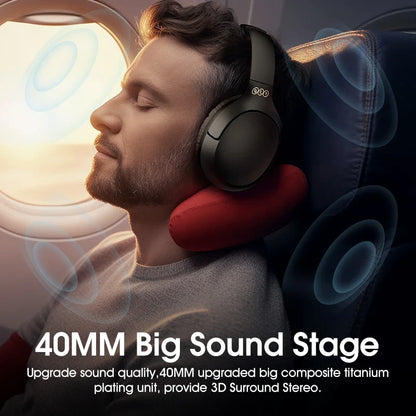 QCY H2 Pro Wireless Headphones - Bluetooth 5.3, HIFI 3D Stereo, BASS Mode Gaming Earbuds, 70H Playtime, Over-Ear Headset