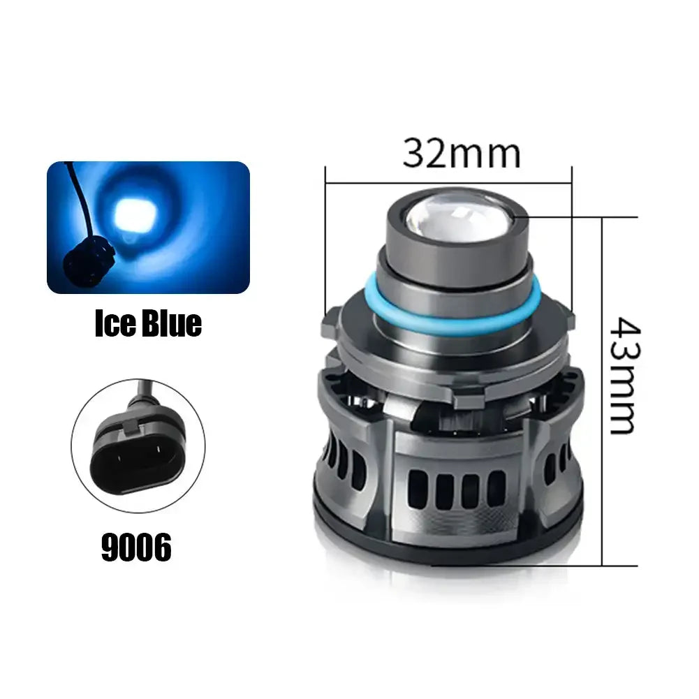 Laser Lens Car Headlight & Fog Light Bulb – H7/H8/H9/H11/9006 HB4 LED, White/Yellow/Ice Blue