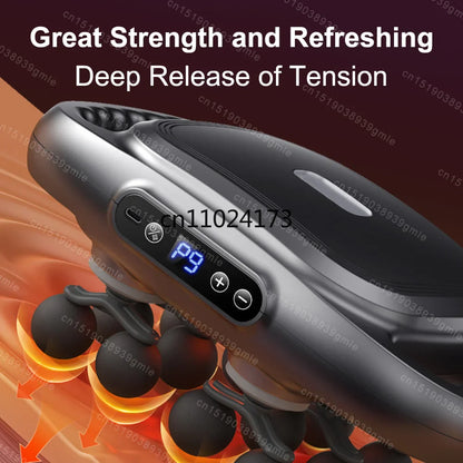 Fascia Massage Gun with 12/8 Heads — Electric Deep Tissue Muscle Relaxation Gun, High-Frequency Back & Body Massager