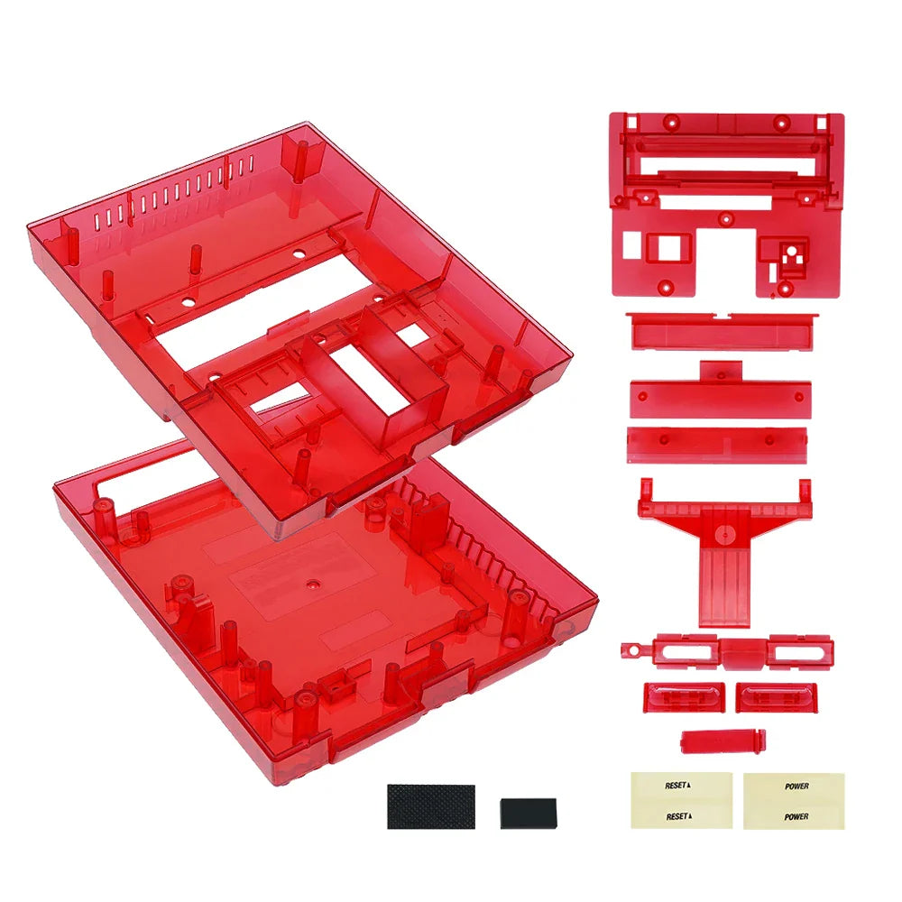 Bitfunx SNES Replacement Shell – Transparent Black Case for Nintendo SNES SFC US Version Retro Gaming Console