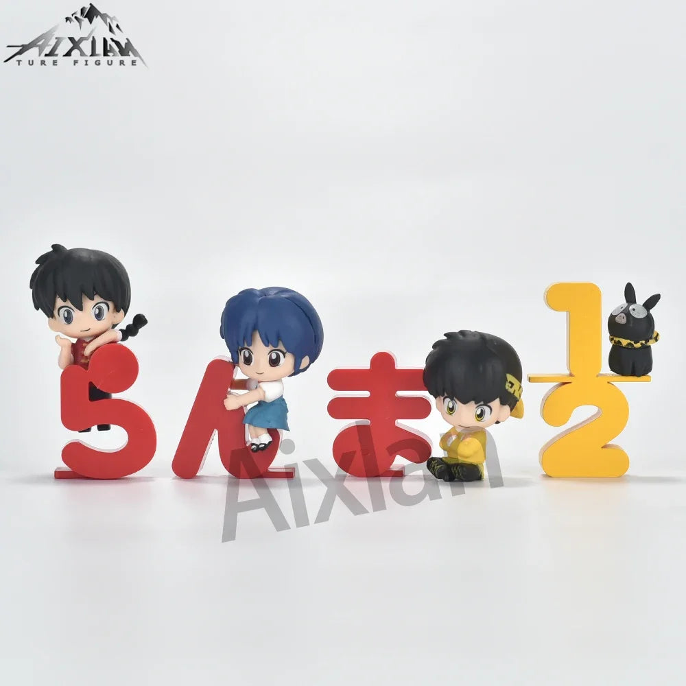 Aixlan 4PCS Ranma ½ PVC Figures – Ranma, Tendou, Akane Q-Version Cute Anime Collectible Action Figures Christmas Gift