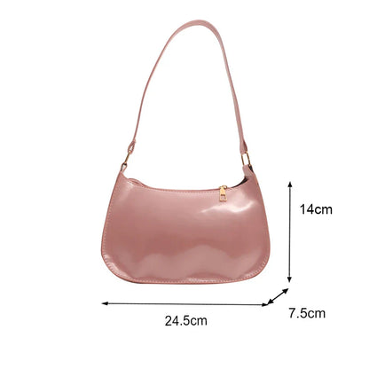 Retro Solid Color PU Leather Shoulder Bag – Fashion Women's Handbag, Casual Designer Hobo Underarm Bag