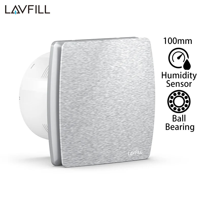 230V 4" 100MM Duct Extractor Fan – Smart Bathroom Exhaust with Timer, Humidistat, and Humidity Sensor for Shower & Toilet