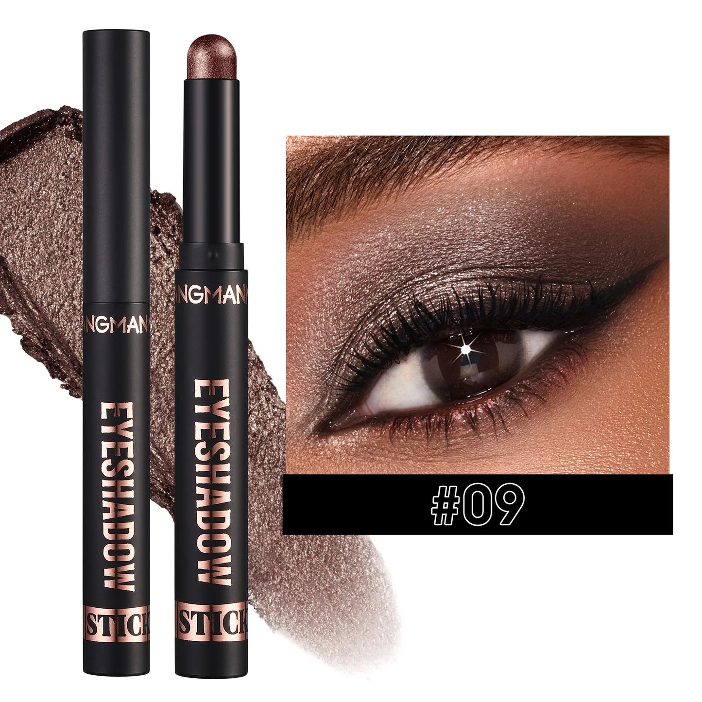 LANGMANNI 16-Color Pearl Waterproof Eyeshadow Stick – Long-Lasting Color & Face Highlight