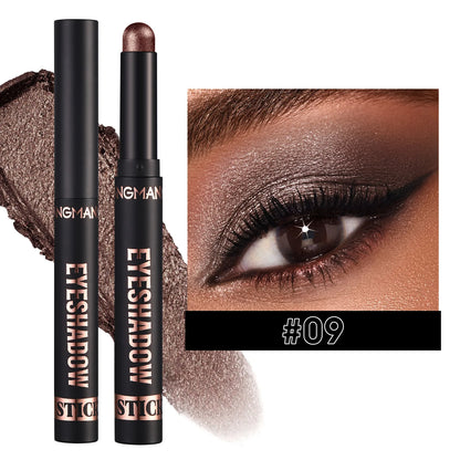 LANGMANNI 16-Color Pearl Waterproof Eyeshadow Stick – Long-Lasting Color & Face Highlight