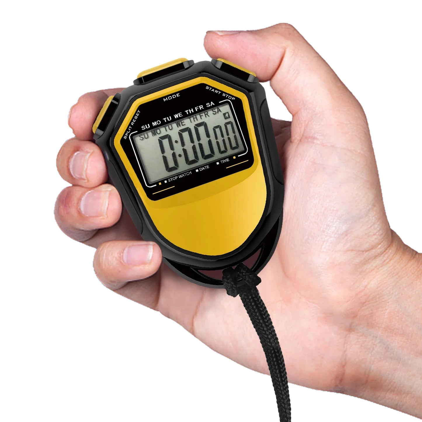 Classic Waterproof Digital Sports Stopwatch – Professional LCD Timer with String for Timing Events