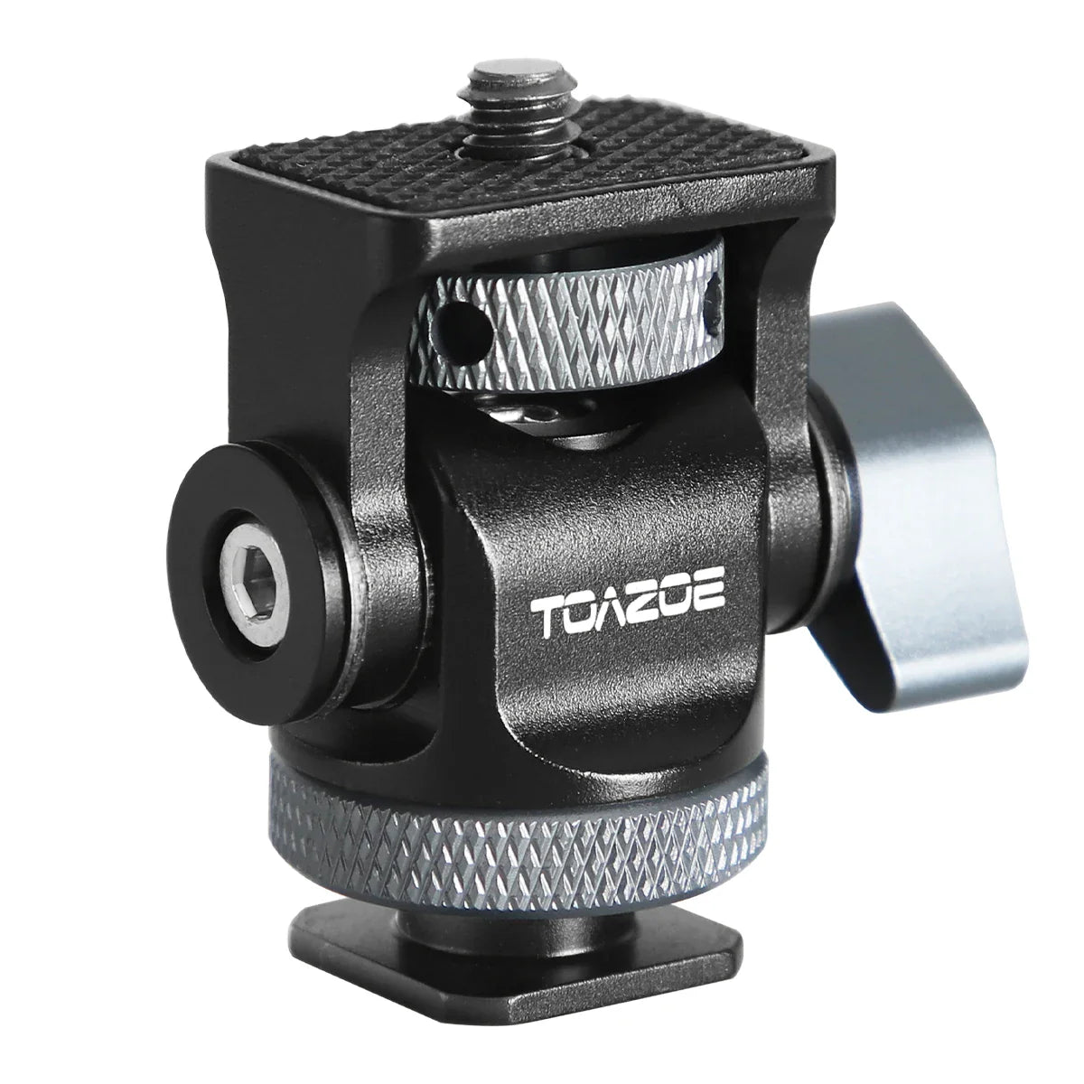 TOAZOE DSLR Camera Monitor Mount – Adjustable Swivel & Tilt Clamp with Cold Shoe Base for Flash & DIY Accessories