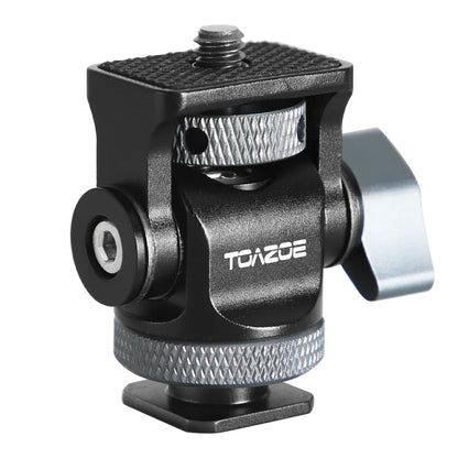 TOAZOE DSLR Camera Monitor Mount – Adjustable Swivel & Tilt Clamp with Cold Shoe Base for Flash & DIY Accessories
