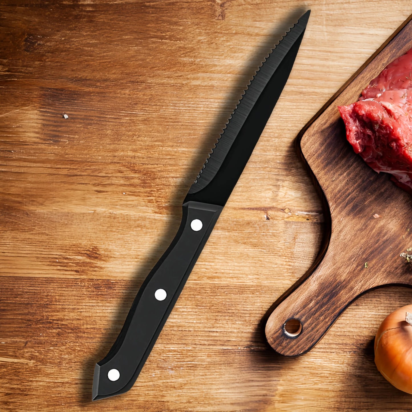 1/4/6/8/12-Pc Steak Knife Set – Full Tang Serrated Stainless Steel Knives for Beef, Bread & Restaurant Table Dinner Use
