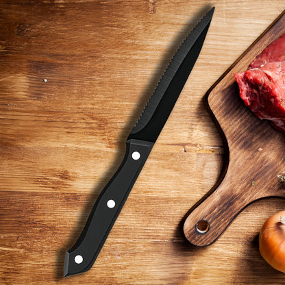 1/4/6/8/12-Pc Steak Knife Set – Full Tang Serrated Stainless Steel Knives for Beef, Bread & Restaurant Table Dinner Use