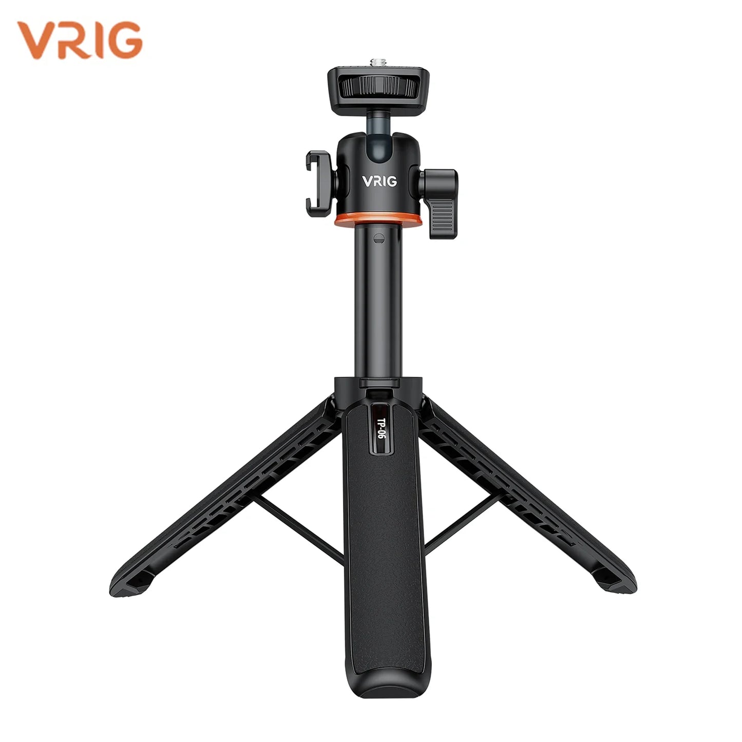 VRIG TP-08 TP-06 Aluminum Alloy Tripod Selfie Stick – 360° Rotatable with Cold Shoe Mount & 1/4" Screw, 1.5kg Load Capacity