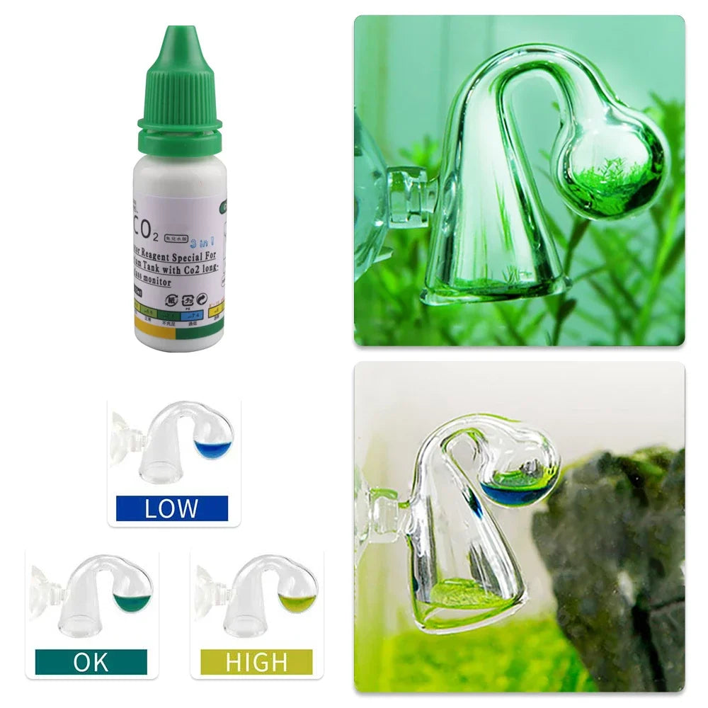 Aquarium CO2 Indicator Solution – Liquid Drop Checker for Monitoring CO2 Concentration in Plants & Fish Tank