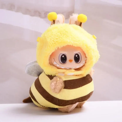 17cm Mini Plush Doll Clothes — Kpop EXO Labubu Idol V1 & V2 Bee, Dinosaur & Shark Costume Outfit Set, Doll Accessories Gift