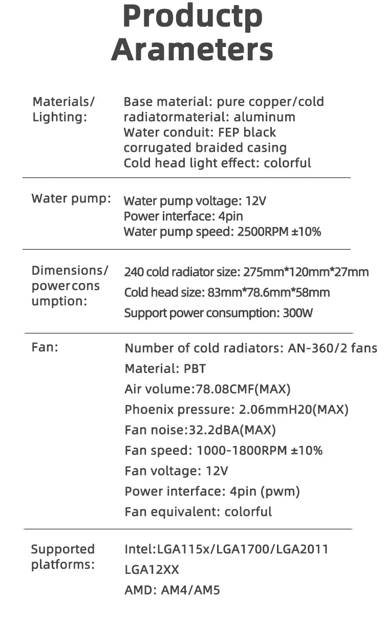 TEUCER AF-120 RGB Water Cooler — 120mm CPU Radiator with Fan for Intel 2011/1700/155X & AMD AM4/AM5