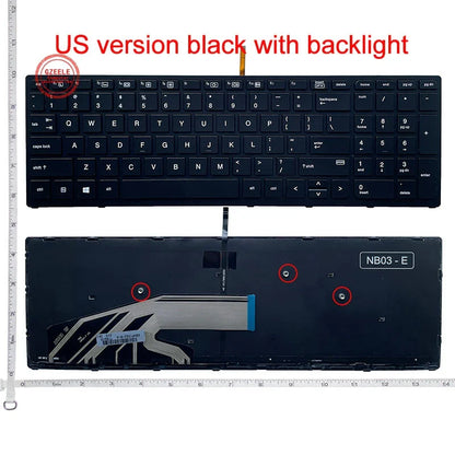 HP ZBook 15 G3/G4 & 17 G3/G4 Backlit Replacement Keyboard – AR/RU/US Layout with Frame (9Z.NCGBC.001 NSK-C87C-01) for Laptop Repair and Upgrade