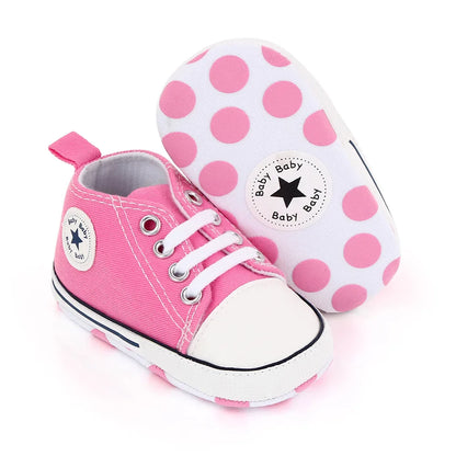 New Baby Shoes for Boys & Girls – Classic Canvas Casual Sneakers, Soft Sole Non-Slip Toddler Walkers D2486