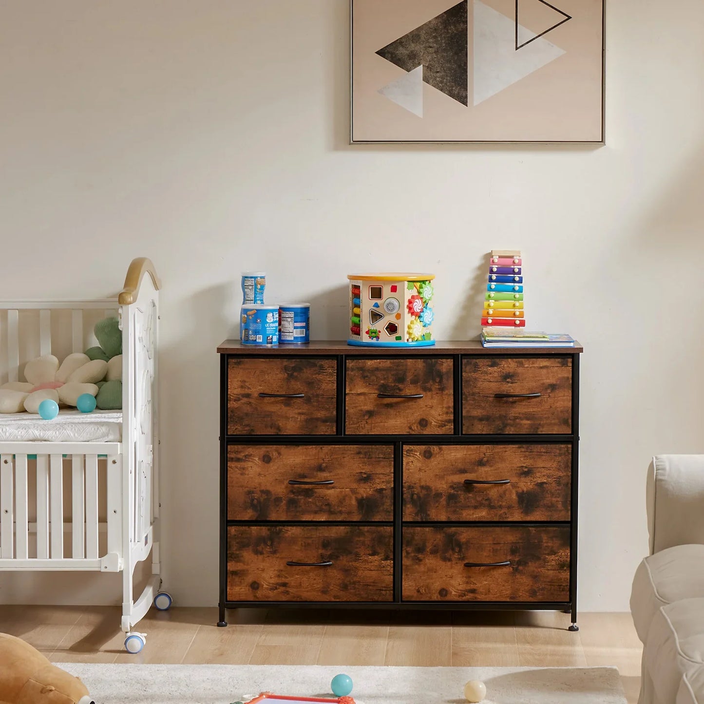 Bedroom Dresser with 7 Fabric Drawers – Organizer Storage Closet & Clothes Display Cabinet for Living Room