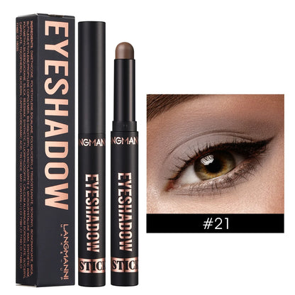 LANGMANNI 16-Color Pearl Waterproof Eyeshadow Stick – Long-Lasting Color & Face Highlight