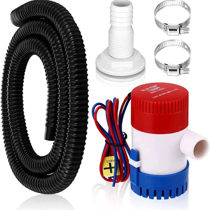 12V Submersible Marine Bilge Water Pump 1100GPH – Vacuum Boat Pump for Seaplane, Houseboat & Motorhome Water Removal System
