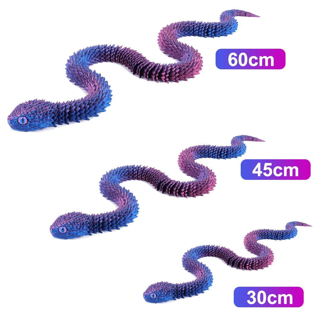 3D Printed Movable Snake Figurine – Realistic Jointed Simulation Ornament for Home & Office, 2025 New Year Craft Gift