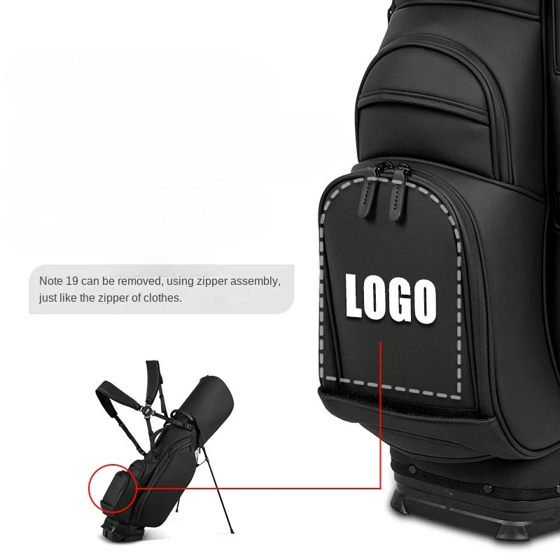 PLAYEAGLE Golf Stand Bag — Lightweight PU Leather Golf Bag with Stand, Multifunctional Golf Rack Bag for Men