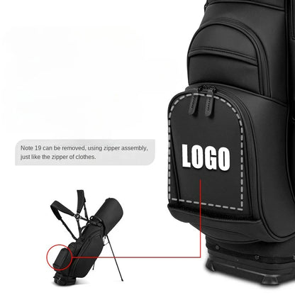 PLAYEAGLE Golf Stand Bag — Lightweight PU Leather Golf Bag with Stand, Multifunctional Golf Rack Bag for Men