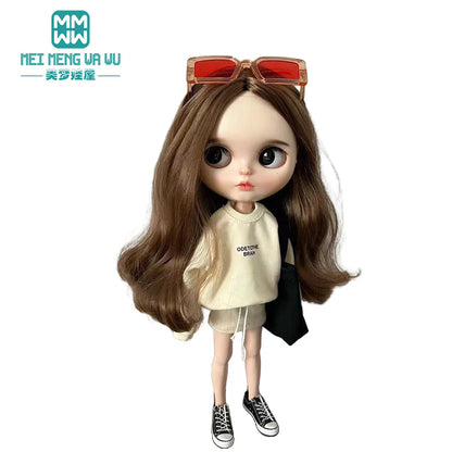 Doll Clothes Set — Fashion Polka Dot Shirts, Sundresses & Sweatshirts for Blythe, Azone, OB22, OB24 Doll Accessories
