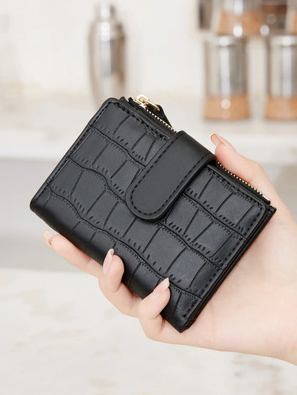 2024 New Minimalist Women’s Wallet — High-Quality PU Leather Short Coin Purse, Fashionable Double-Fold Zero Wallet Holder