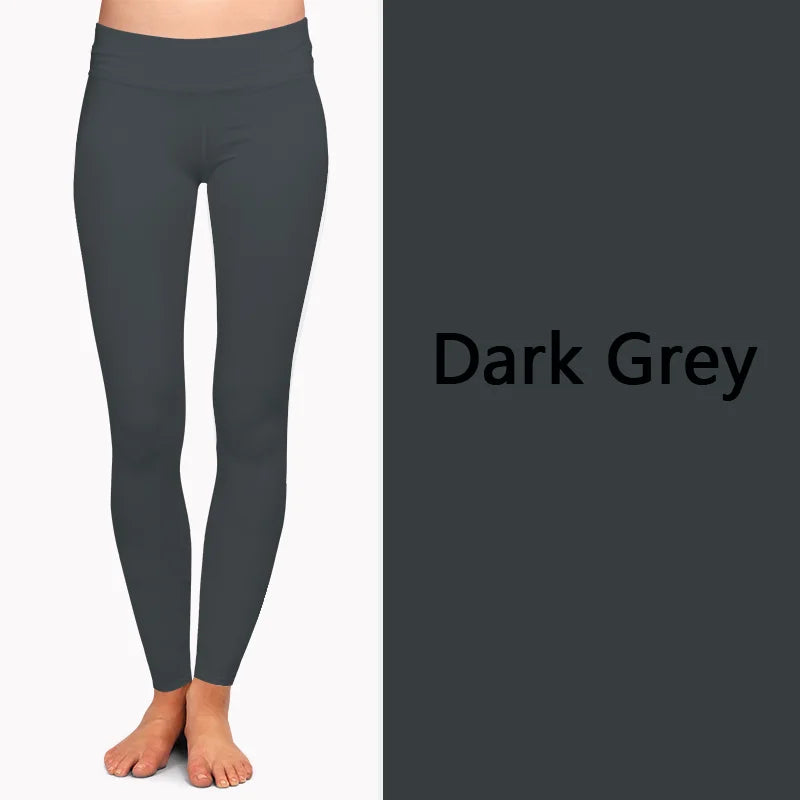 LETSFIND Women’s High Waist Full Leggings – Solid Colors, Black/Blue/Grey/Wine Red, High Elasticity & Comfort Fit