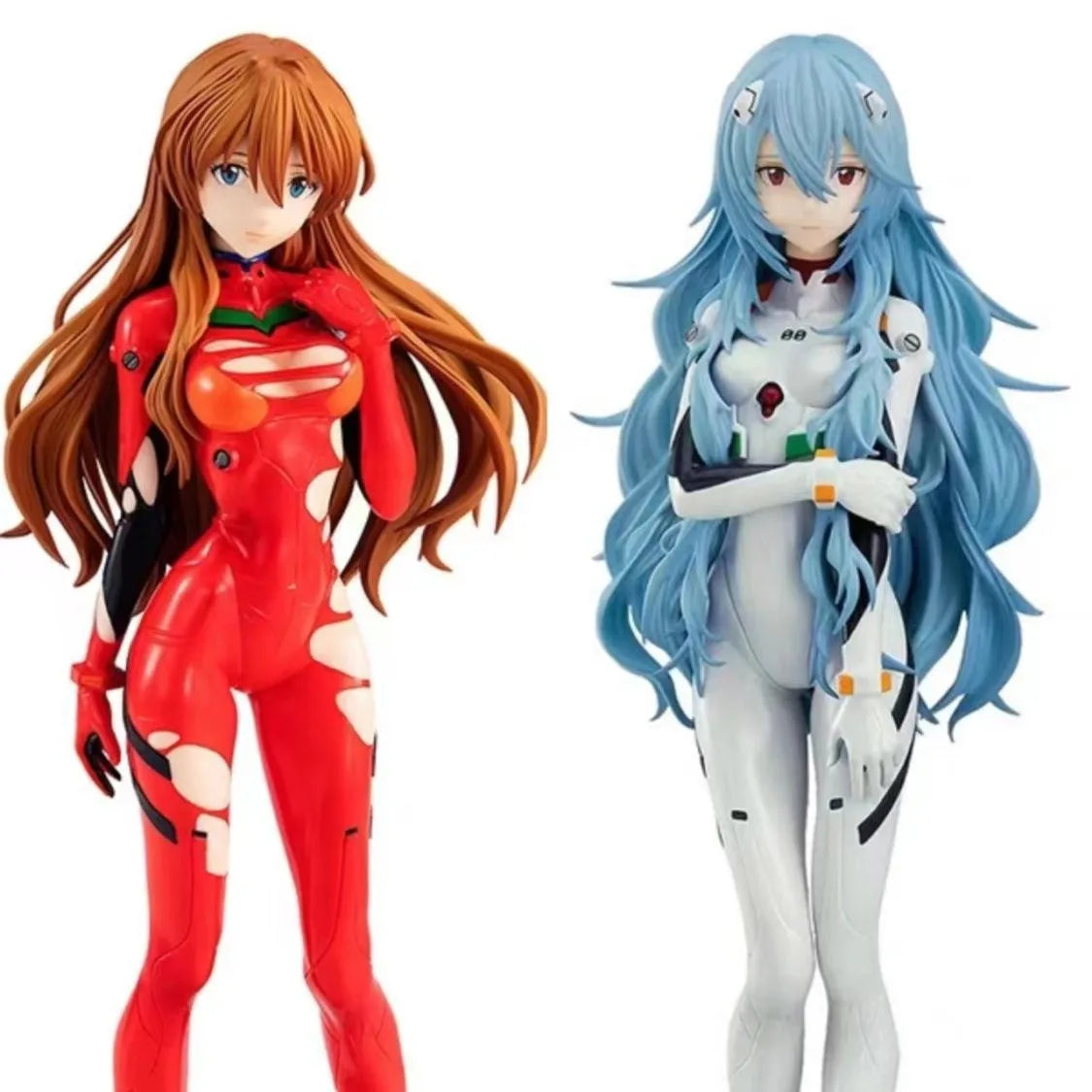 18cm NEON GENESIS EVANGELION Ayanami Rei & Asuka Action Figures – PVC Anime Model Figurines for Collection