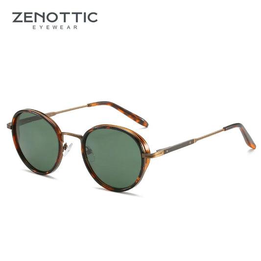 ZENOTTIC Steampunk Round Polarized Sunglasses — Vintage Mirror UV400 Shades for Men & Women