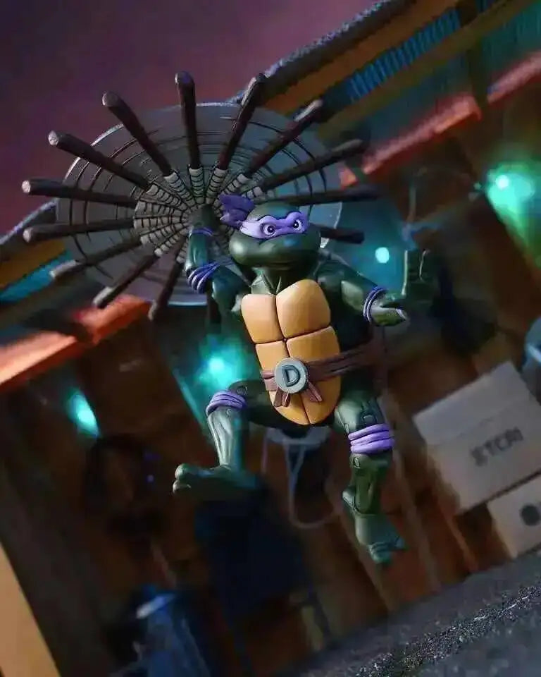 Four New NECA Anime Action Figures – Leonardo Teenage Mutant Ninja Turtles Pizza Club Model Figurines for Toys & Shelf Display