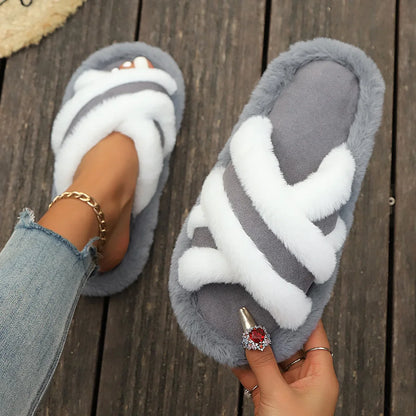 Women’s Cross Band Slippers — Lightweight EVA Open Toe Slides for Indoor & Outdoor Spring Autumn Wear