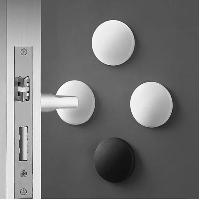 5/10pc White Rubber Door Stops — Self-Adhesive Wall Protectors & Non-Slip Bumper Guards