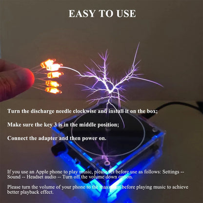 Multi-Function Tesla Music Coil Speaker – Wireless Transmission Lighting, Science & Education Experimental Product