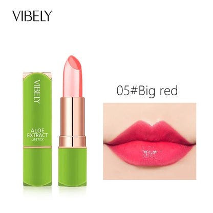 Spring Aloe Vera Moisturizing Lipstick – Long-Lasting Nourishing Temperature-Change Lip Balm & Gloss