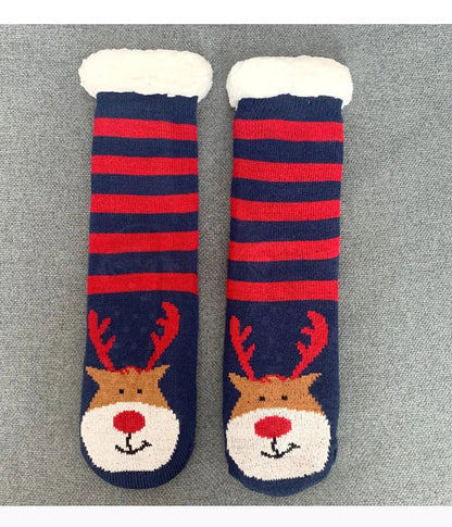 Women’s Christmas Fuzzy Socks – Winter Warm Thermal Non-Slip Fluffy Floor Slippers, Soft Indoor Home Gift