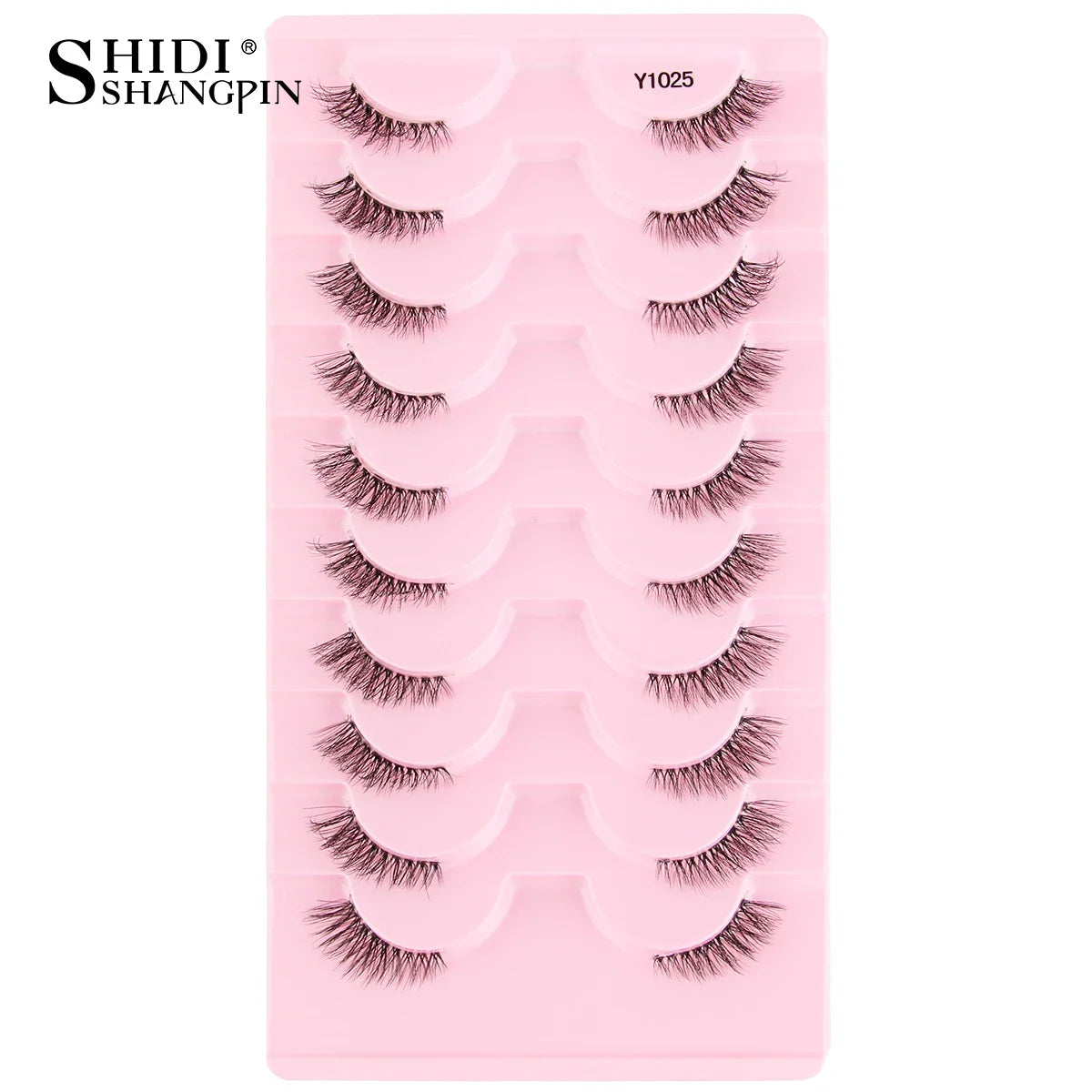 SHIDISHANGPIN 5/10 Pairs Cat Eye False Lashes – 3D Mink Half Lashes, Eyelash Extensions for Natural Makeup, Faux Cils Maquiagem