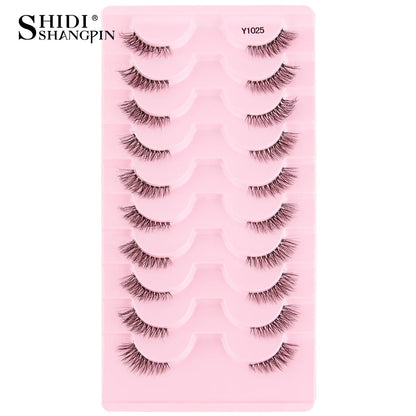 SHIDISHANGPIN 5/10 Pairs Cat Eye False Lashes – 3D Mink Half Lashes, Eyelash Extensions for Natural Makeup, Faux Cils Maquiagem